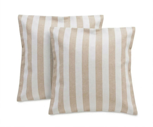 Striped Cushion Covers - Beige
