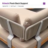 PURPLE LEAF Sicilia U-Shaped Modular Outdoor Sectional with Sunbrella Khaki Cushions Flexible Layout for Commercial Outdoor Spaces