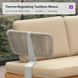 PURPLE LEAF Sicilia U-Shaped Modular Outdoor Sectional with Sunbrella Khaki Cushions Flexible Layout for Commercial Outdoor Spaces
