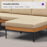 PURPLE LEAF Sicilia L-Shaped Modular Outdoor Sectional with Sunbrella Khaki Cushions Flexible Layout for Poolside Casual Lounge