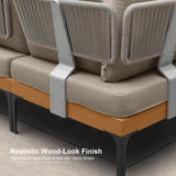 PURPLE LEAF Sicilia Classical Modular Outdoor Sectional with Sunbrella Taupe Cushions Flexible Layout for Hotel-Inspired Outdoor Lounge
