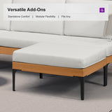 PURPLE LEAF Sicilia Classical Modular Outdoor Sectional with Sunbrella White Cushions Flexible Layout for Boutique Hotel Style Patio