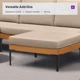 PURPLE LEAF Sicilia L-Shaped Modular Outdoor Sectional with Sunbrella Khaki Cushions Flexible Layout for Poolside Casual Lounge