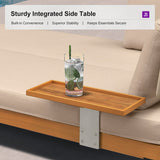 PURPLE LEAF Sicilia U-Shaped Modular Outdoor Sectional with Sunbrella Khaki Cushions Flexible Layout for Commercial Outdoor Spaces