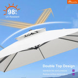 PURPLE LEAF SUNBRELLA Cantilever Umbrella Grey Aluminum Patio Umbrella