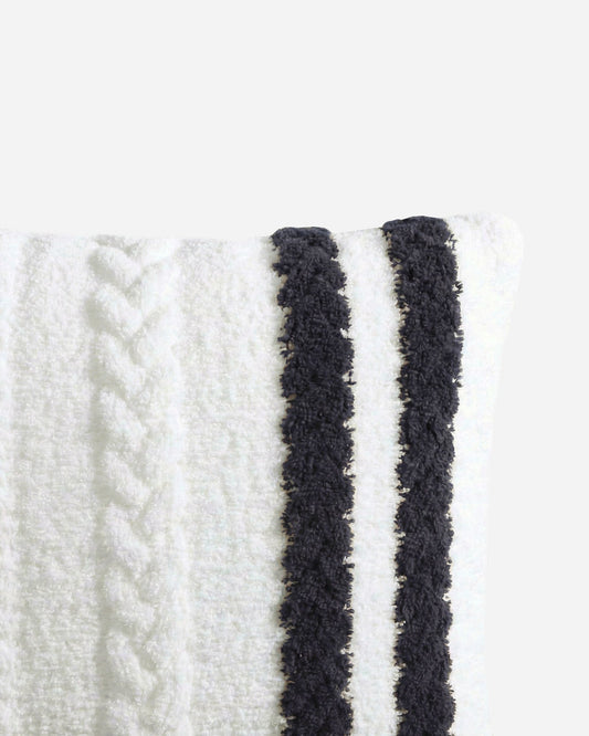 Snug Braided Two-Stripes Throw Pillow
