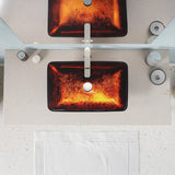 Paradiso Series 22 in. Rectangular Bathroom Vessel Sink in Celestial Bronze Finish Glass with Chrome Pop-Up Drain