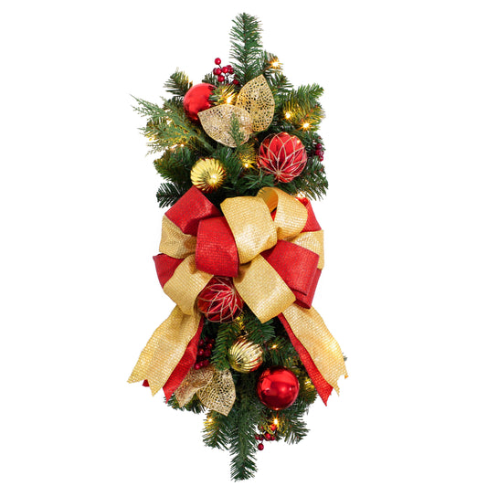 26 Inch Madison Pre-lit Christmas Staircase Swag