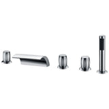 Della 3-Handle Deck-Mount Roman Tub Faucet in Chrome