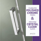 Rhodes Series 50 to 54 in. x 76 in. H Sliding Frameless Shower Door with Tsunami Guard Tempered Clear Glass