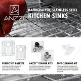 Elysian Farmhouse 36 in. Kitchen Sink with Locke Faucet in Polished Chrome