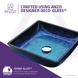 Viace Series 15 in. Bathroom Vessel Sink with Scratch-Tough and Stain-Resistant Non-Porous Surface in Blazing Blue Glass