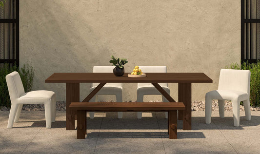 Esmond Outdoor Dining Bench Brown