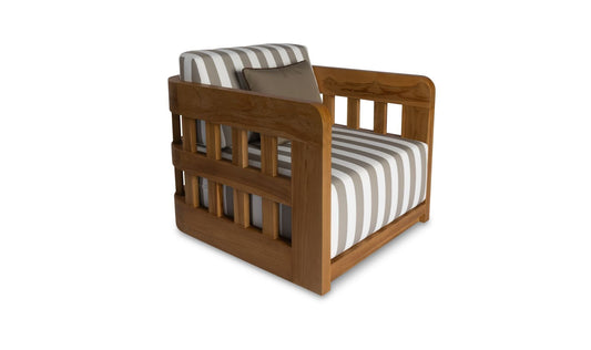 Adelaide Outdoor Accent Chair Brown Stripe