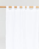 Tab top linen curtain panel (1 pcs) in White