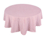 Red Ticking Tablecloth - Red Striped Round Tablecloth