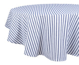 Blue and White Striped Tablecloth