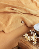 Tan linen duvet cover set (3 pcs)