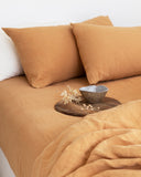 Tan linen duvet cover set (3 pcs)