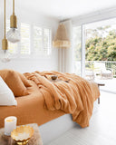 Tan linen pillowcase