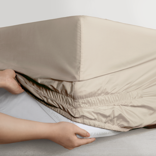 Purefect Fit Adjustable Sateen Fitted Sheet Tan