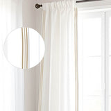 400TC Cotton Sateen Classic Embroidery Cotton Curtain (Set Of 2)