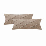 400TC Cotton Sateen Solid Pintuck Body Pillowcases (Set Of 2)
