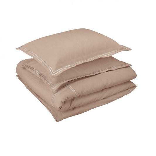 400TC Luxurious Double Embroidery Cotton Sateen Solid All-In Bedding Bundle