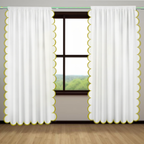 Allena Cotton Scallop Embroidery Curtain (Set Of 2)
