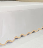 400TC Applique Scalloped Cotton Scallop Embroidery Tailored Bed Skirt