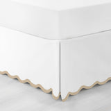 400TC Applique Scalloped Cotton Scallop Embroidery Tailored Bed Skirt