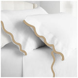 400TC Applique Scalloped Scallop Embroidery Cotton Sheet set