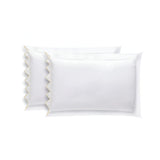 Ashley 400TC Cotton Traingle Embroidery Sateen Solid Pillowcases (Set Of 2)