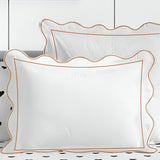 400TC Cotton Scallop Embroidery & Border Sateen Solid Pillow Sham
