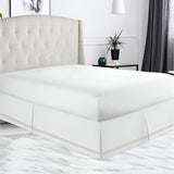 400TC Sateen Solid Cotton Double Embroidered Tailored Bed Skirt