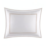 400TC Edge Embroidery & Double Border Cotton Sateen Solid Pillow Sham