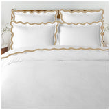 400TC Applique Scalloped Embroidery Cotton Duvet Cover Set