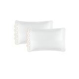 Imaginary Scallop 400TC Cotton Embroidery Sateen Solid Pillowcases (Set Of 2)