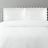 Imaginary Scallop 400TC Cotton Embroidery Sateen Solid Pillow Sham
