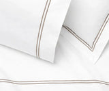 Cotton Flat Sheet - Line Embroidery