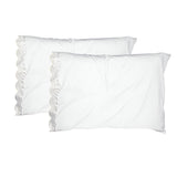 400TC Reverse U Shape Embroidery Cotton Solid Pillowcases (Set Of 2)