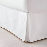 400TC Sateen Solid Cotton Scallop Embroidery Tailored Bed Skirt