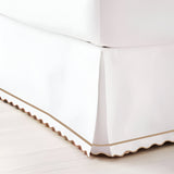 400TC Sateen Cotton Scallop Embroidery & Border Tailored Bed Skirt