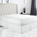 400TC Sateen Solid Cotton Single Embroidered Border Tailored Bed Skirt