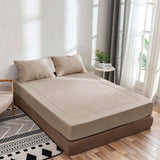 400TC Luxurious Single Embroidery Sateen Solid Cotton Fitted Sheet