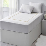 400TC Single Embroidery Sateen Solid Cotton Fitted Sheet