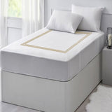 400TC Triple Embroidery Sateen Solid Cotton Fitted Sheet