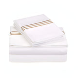 500TC Cotton Triple Embroidery Sateen Solid Sheet Set
