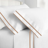 400TC Embroidery & Border Cotton Sateen Solid Sheet set