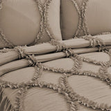400TC Cotton Sateen Solid Textured Ruffle Bedspread Set